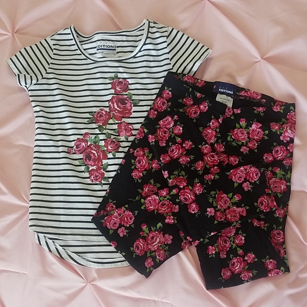 Girls short sleeve and legging 2pc set
